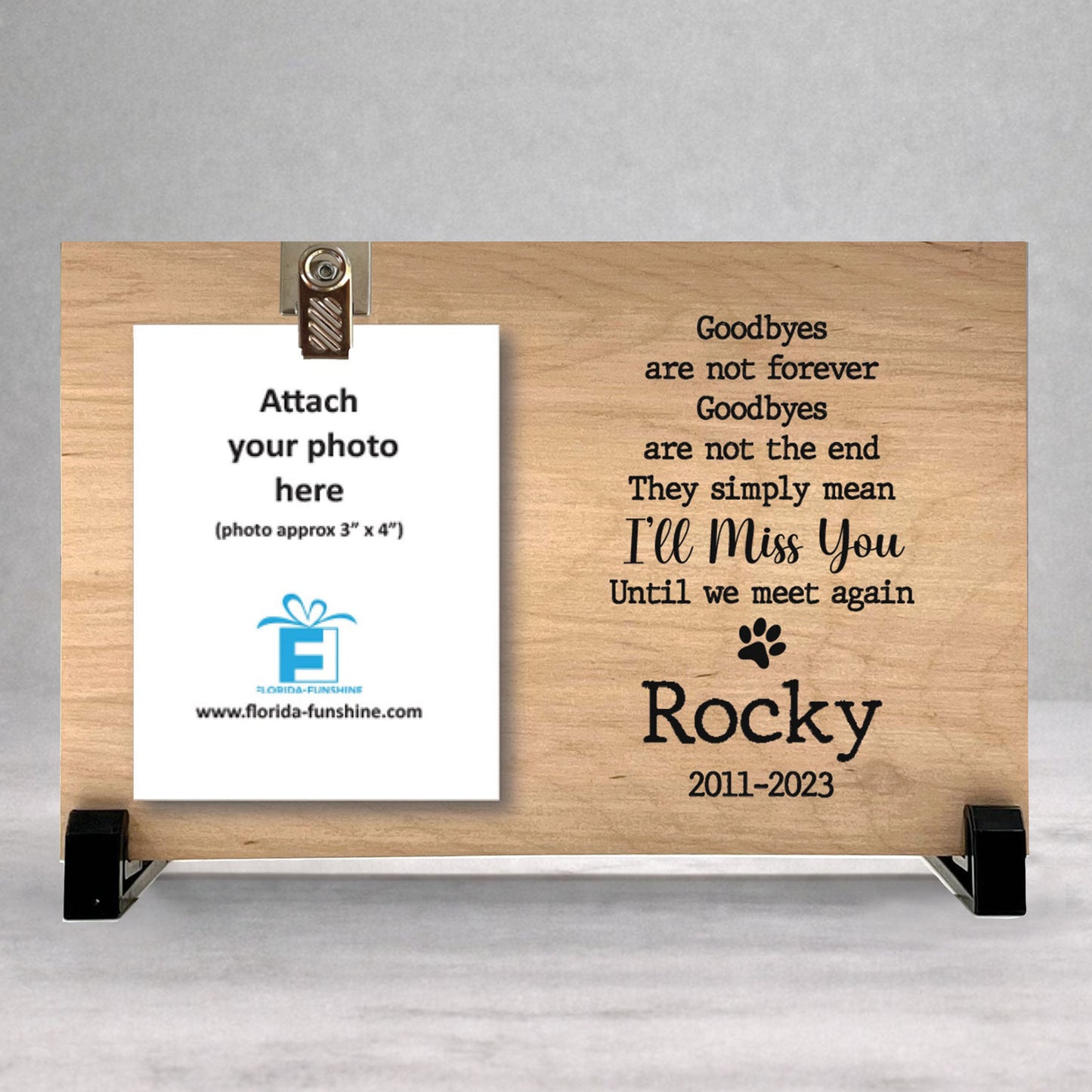 Dog Memorial Gift - Personalized Pet Remembrance Frame | Wooden Memorial Plaque
