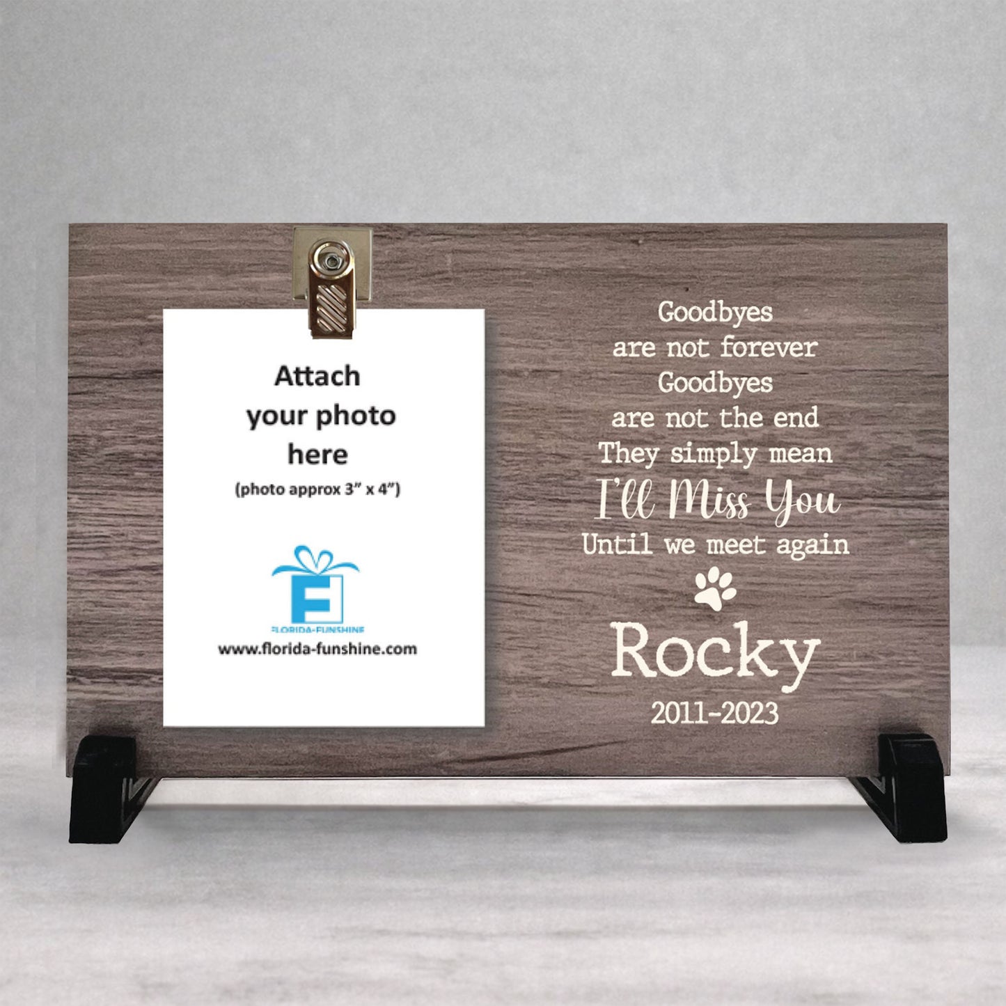 Dog Memorial Gift - Personalized Pet Remembrance Frame | Wooden Memorial Plaque