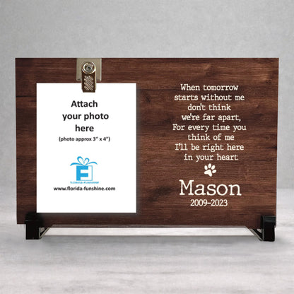 Dog Memorial Frame - Personalized Keepsake for Dog Loss | Wood Photo Gift