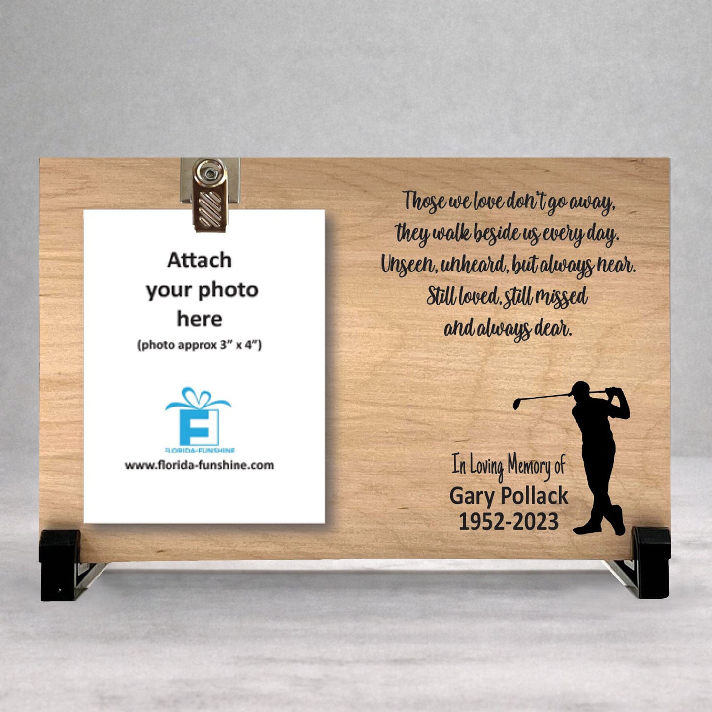 Golfer Memorial Gift - Personalized Memorial Photo Frame With Custom Tribute