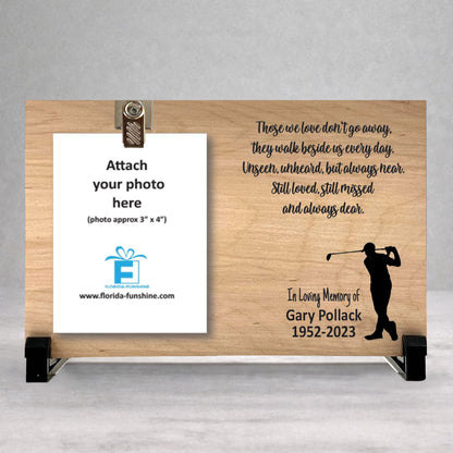 Golfer Memorial Gift - Personalized Memorial Photo Frame With Custom Tribute