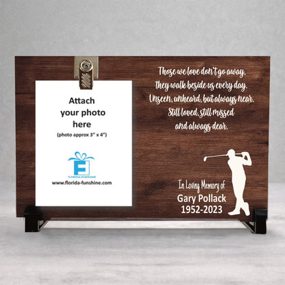 Golfer Memorial Gift - Personalized Memorial Photo Frame With Custom Tribute