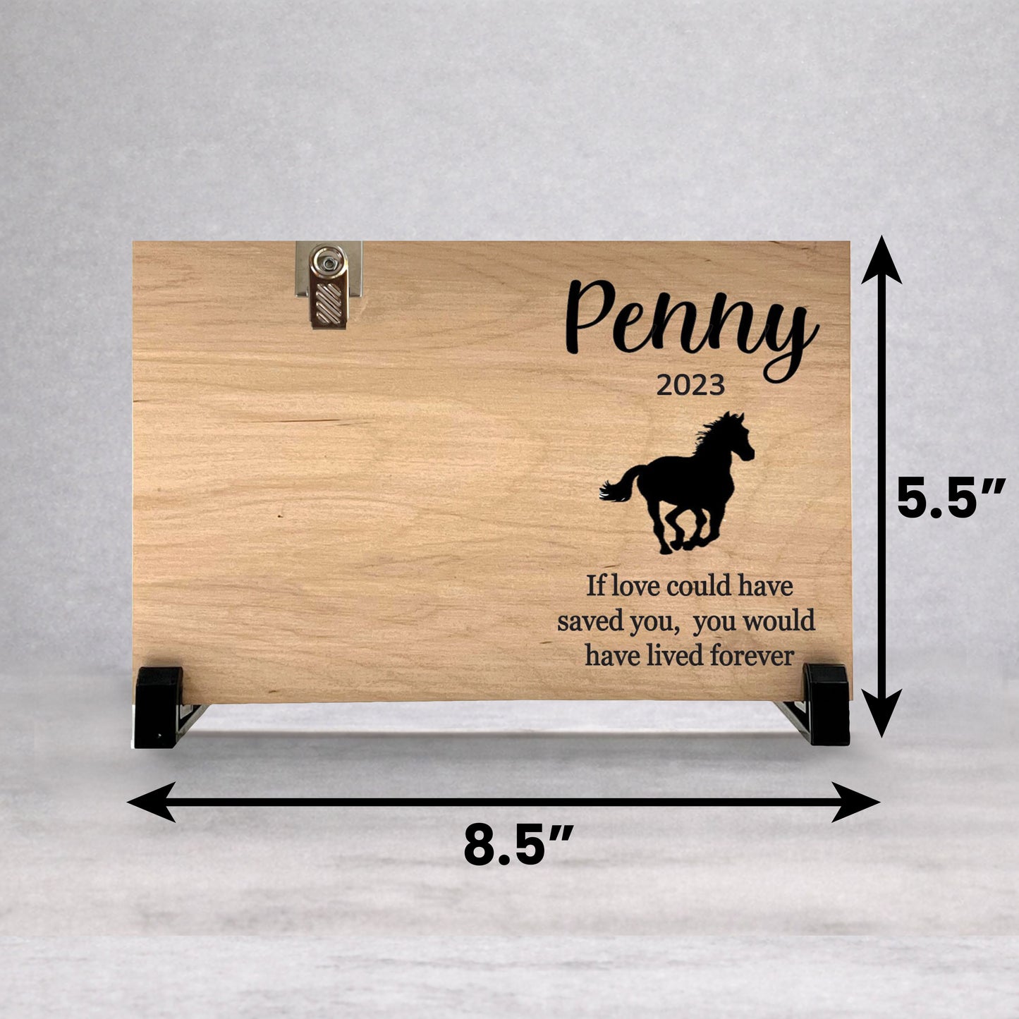 Horse Memorial Frame - Personalized Wood Photo Display