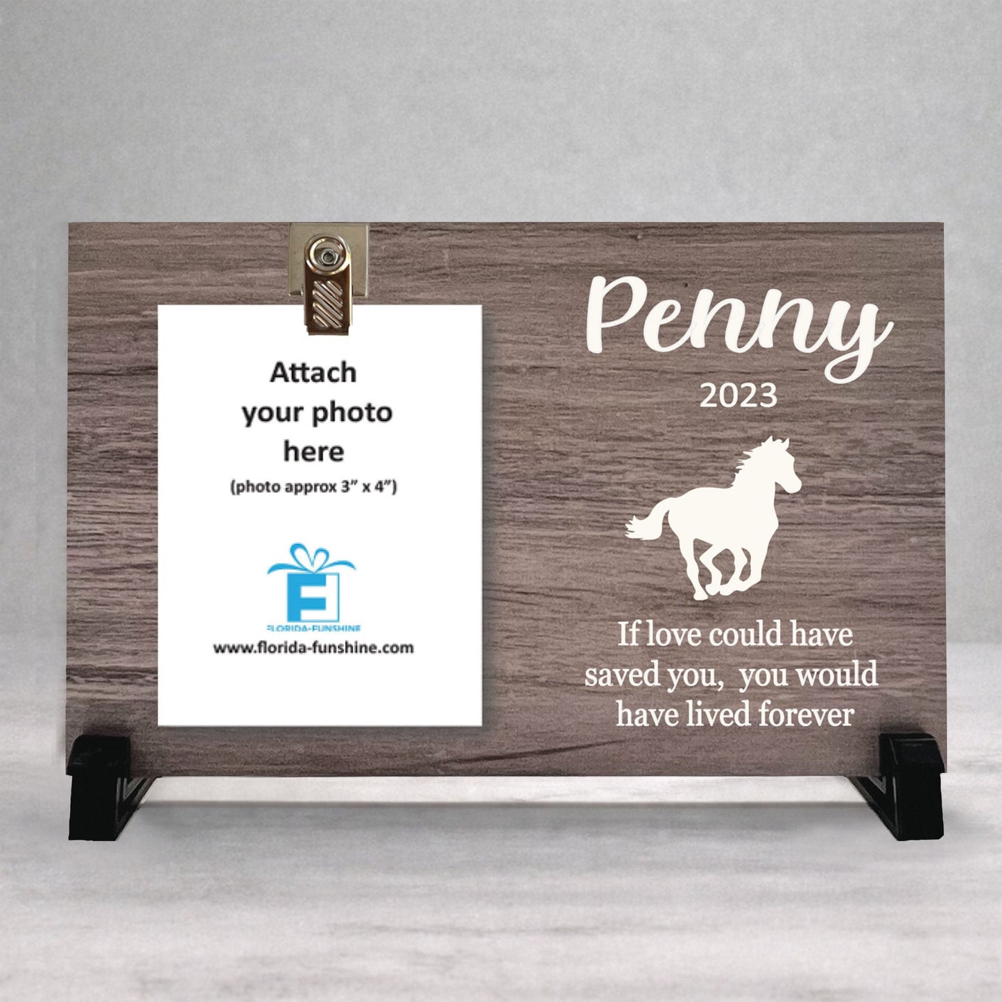 Horse Memorial Frame - Personalized Wood Photo Display