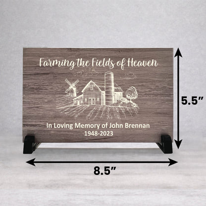Farmer Memorial Plaque - Custom Wood Memorial Gift Plaque for Grief Remembrance