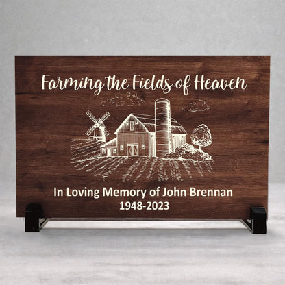 Personalized Memorial Gift - Custom Farm Memorial Plaque | Wood Sympathy Keepsake