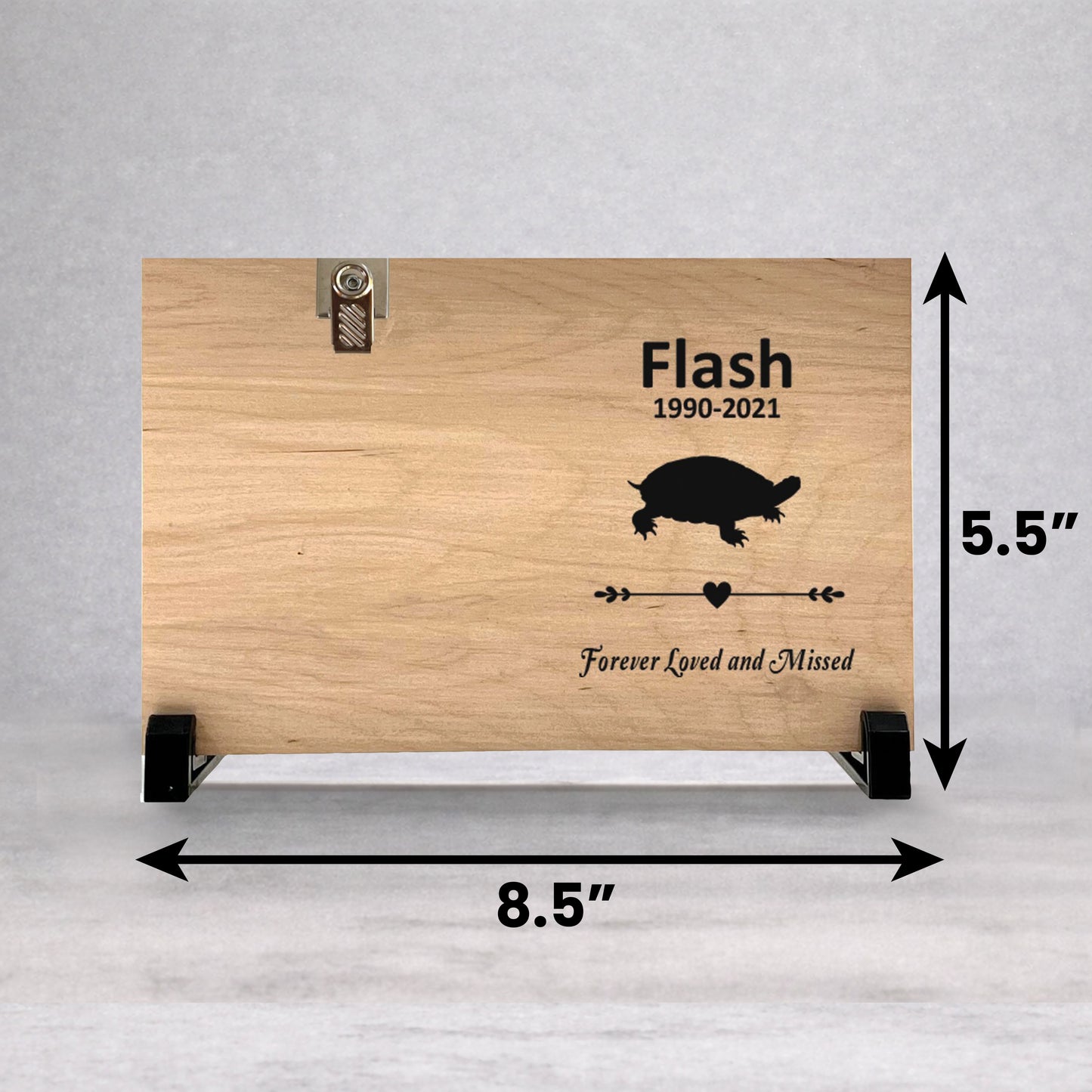 Turtle Memorial Gift - Personalized Wooden Photo Frame