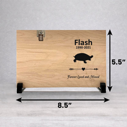 Turtle Memorial Gift - Personalized Wooden Photo Frame