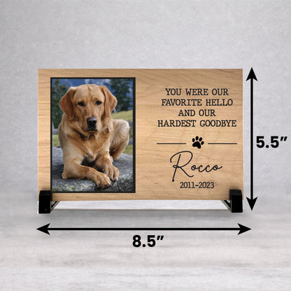 Dog Memorial Gift - Personalized Wooden Memorial Plaque With Photo Tribute
