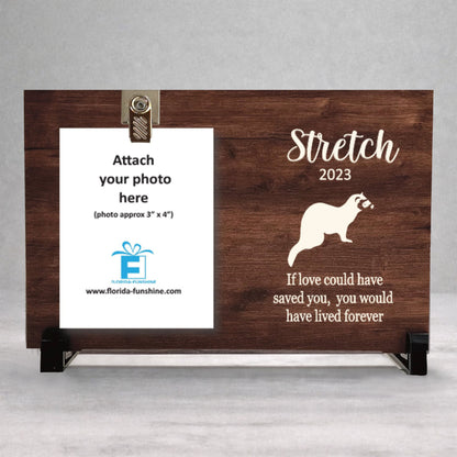Ferret Memorial Frame - Personalized Pet Memorial Frame with Photo Clip