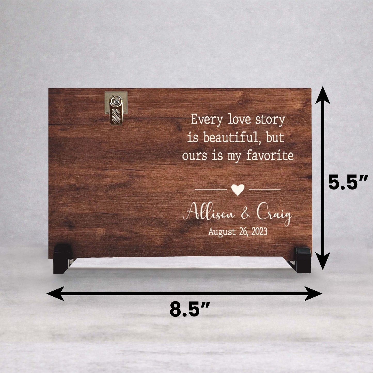 Personalized Wood Frame - Custom Couple Photo Frame | Engagement Gift Keepsake