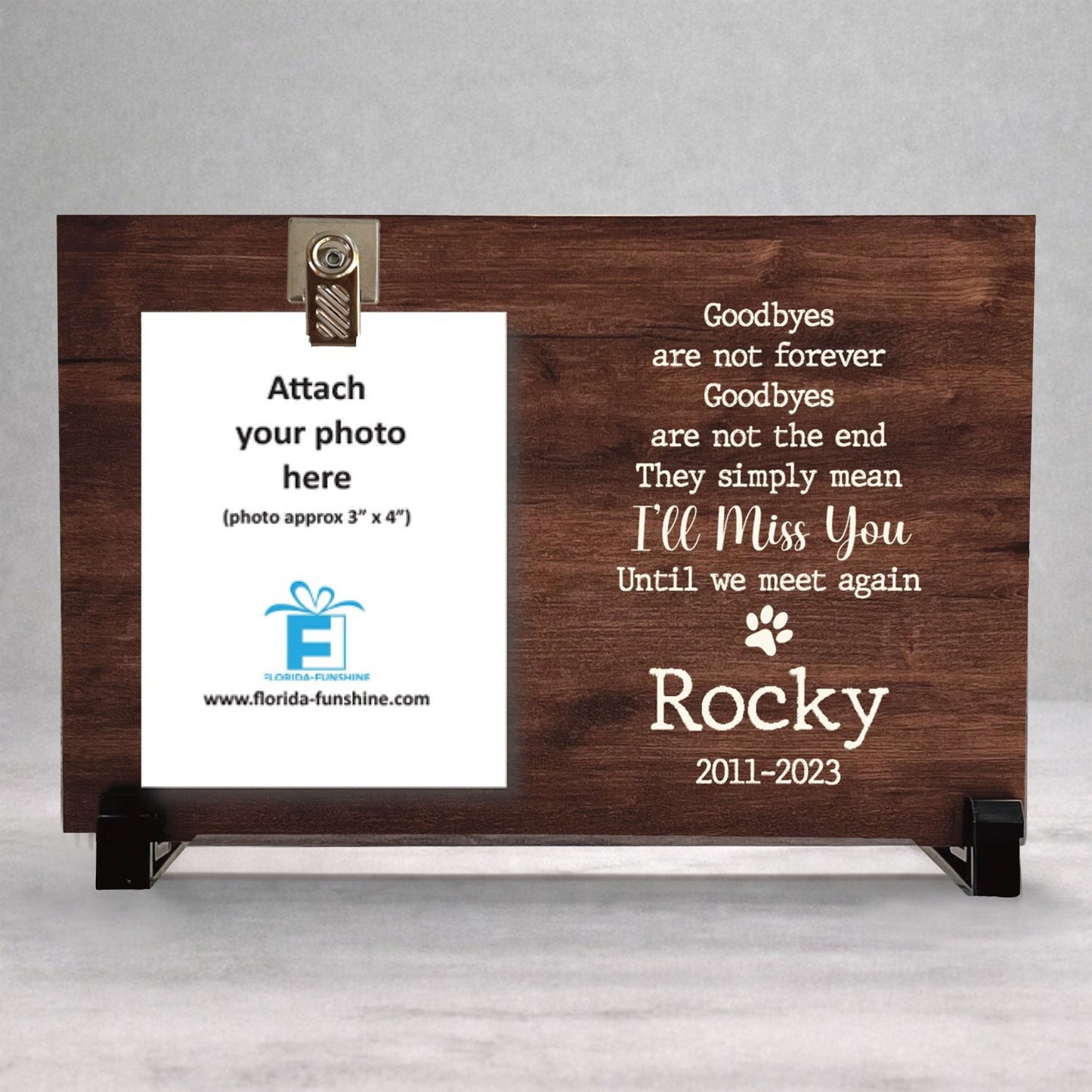 Dog Memorial Gift - Personalized Pet Remembrance Frame | Wooden Memorial Plaque