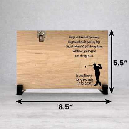 Golfer Memorial Gift - Personalized Memorial Photo Frame With Custom Tribute