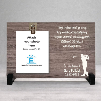 Golfer Memorial Gift - Personalized Memorial Photo Frame With Custom Tribute