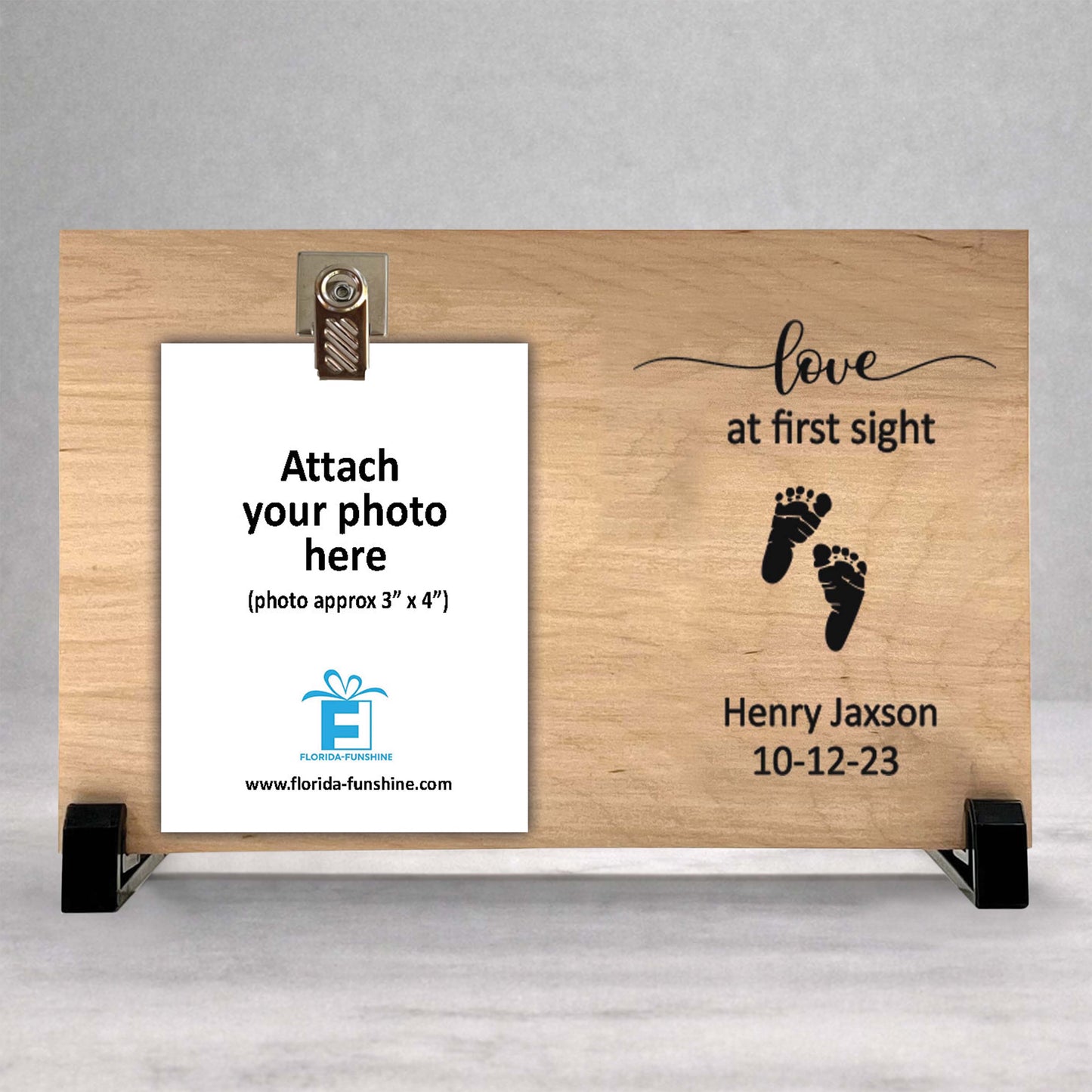 Baby Personalized Picture Frame - Custom Baby Frame | Love At First Sight Keepsake