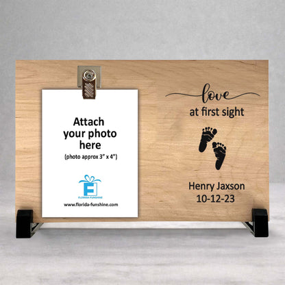 Baby Personalized Picture Frame - Custom Baby Frame | Love At First Sight Keepsake