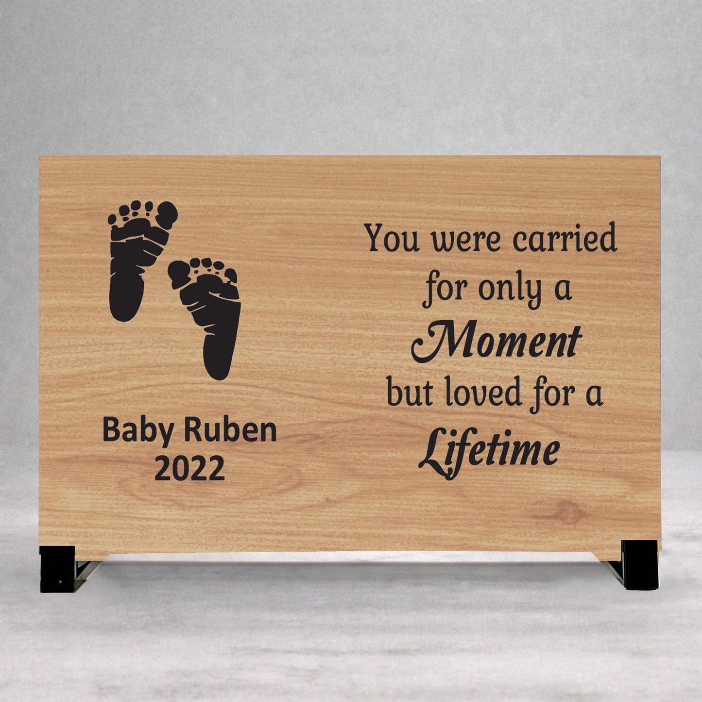 Baby Memorial Gift - Personalized Wood Memorial Plaque for Baby Loss Tribute