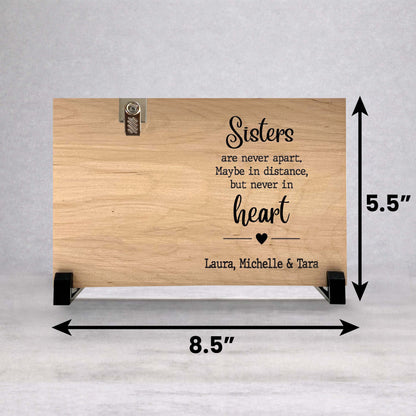 Personalized Sister Frame - Custom Wood Picture Frame With Photo Clip