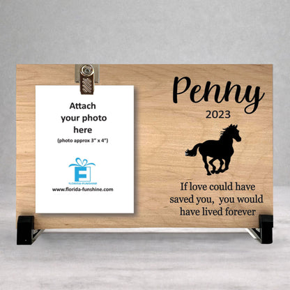 Horse Memorial Frame - Personalized Wood Photo Display