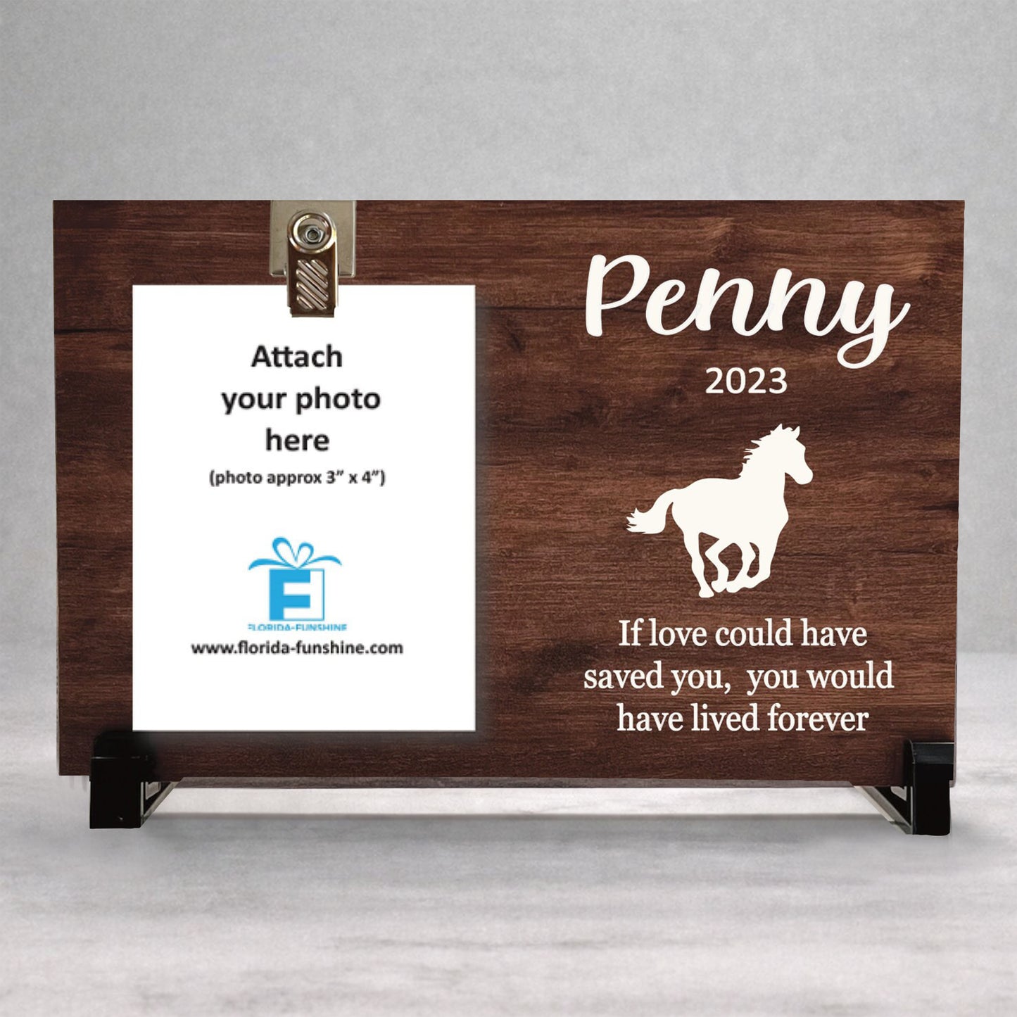 Horse Memorial Frame - Personalized Wood Photo Display