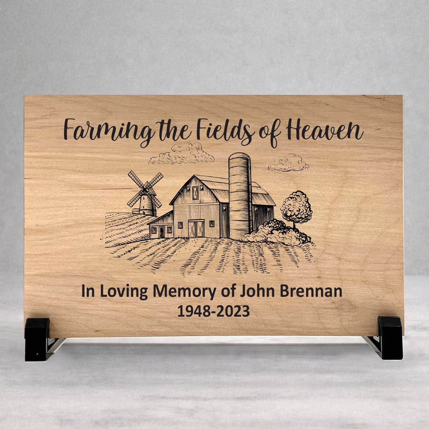 Personalized Memorial Gift - Custom Farm Memorial Plaque | Wood Sympathy Keepsake