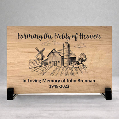 Personalized Memorial Gift - Custom Farm Memorial Plaque | Wood Sympathy Keepsake
