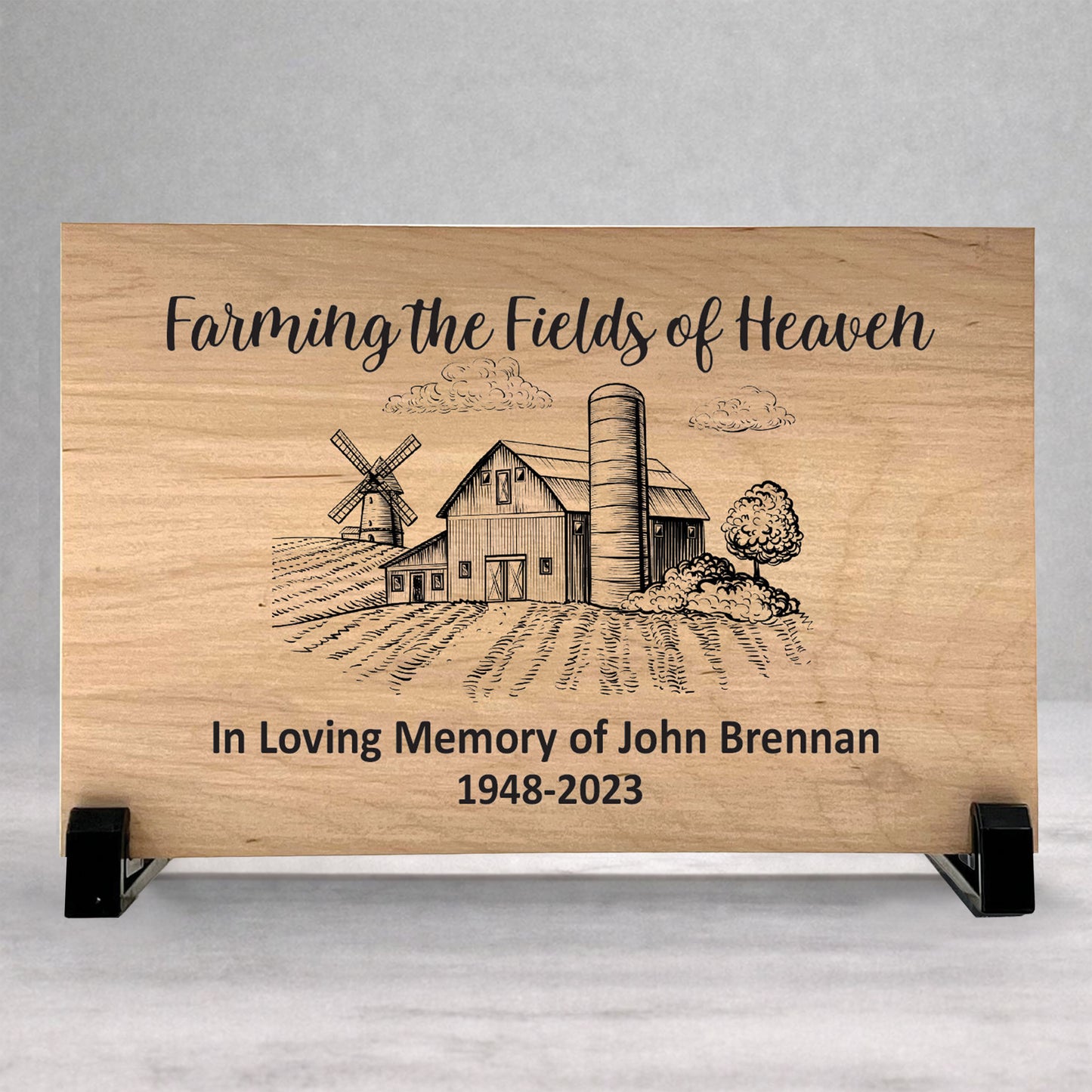 Farmer Memorial Plaque - Custom Wood Memorial Gift Plaque for Grief Remembrance