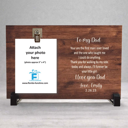 Father Of The Bride Frame - Custom Wood Wedding Photo Gift From Bride To Dad
