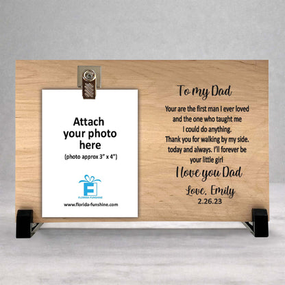 Father Of The Bride Frame - Custom Wood Wedding Photo Gift From Bride To Dad