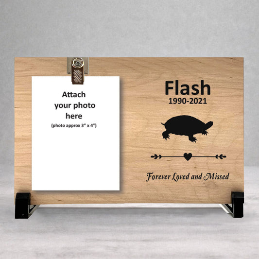 Turtle Memorial Gift - Personalized Wooden Photo Frame