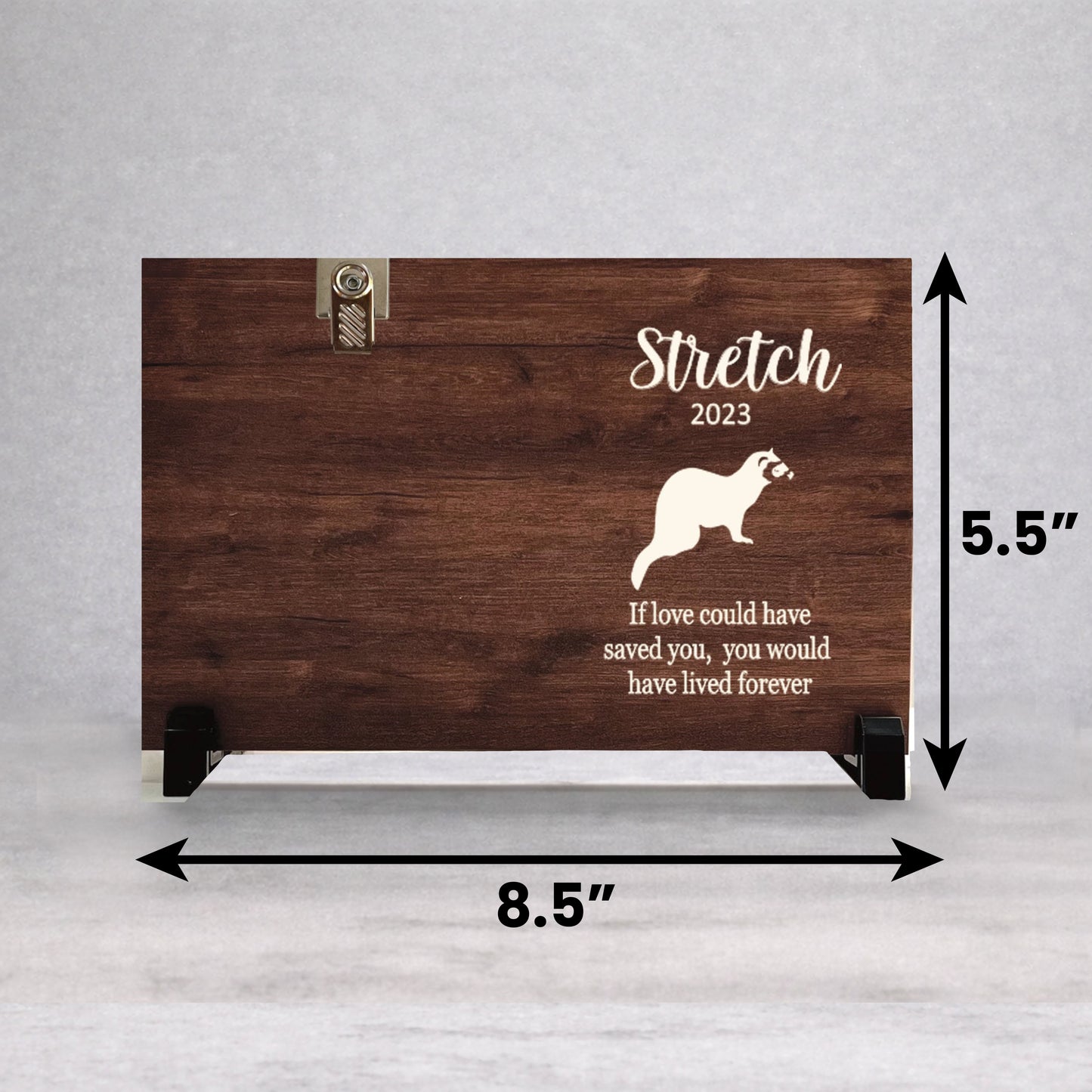 Ferret Memorial Frame - Personalized Pet Memorial Frame with Photo Clip