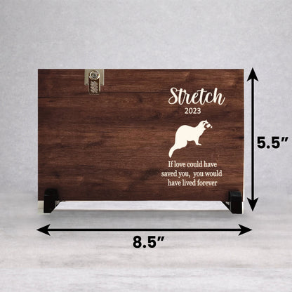 Ferret Memorial Frame - Personalized Pet Memorial Frame with Photo Clip