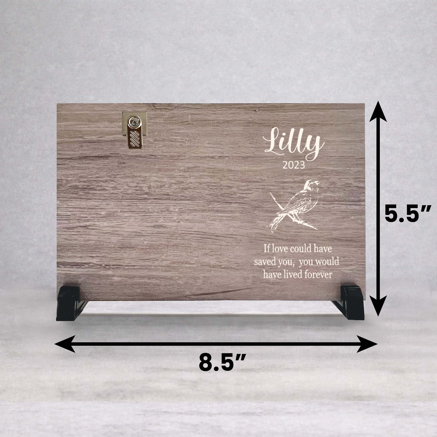 Bird Memorial Frame - Personalized Wood Photo Memorial Display Gift