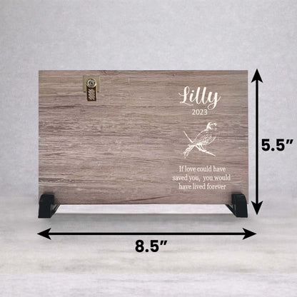 Bird Memorial Frame - Personalized Wood Photo Memorial Display Gift