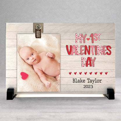 Personalized Valentines Picture Frame - Custom Photo Frame With Photo Clip
