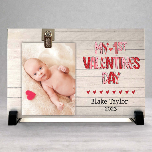 Personalized Valentines Picture Frame - Custom Photo Frame With Photo Clip