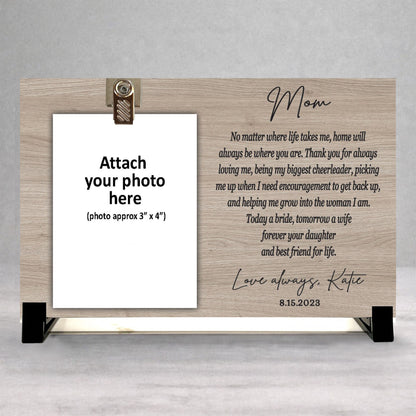 Mother Of The Bride Frame - Personalized Wedding Gift For Mom - Custom Wood Photo Frame