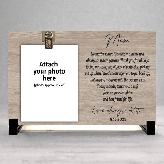 Mother Of The Bride Frame - Personalized Wedding Gift For Mom - Custom Wood Photo Frame