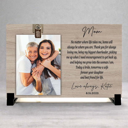 Mother Of The Bride Frame - Personalized Wedding Gift For Mom - Custom Wood Photo Frame