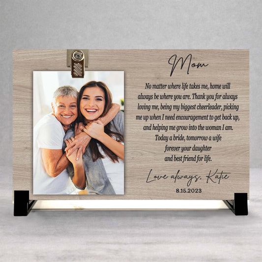 Mother Of The Bride Frame - Personalized Wedding Gift For Mom - Custom Wood Photo Frame