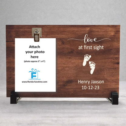 Baby Personalized Picture Frame - Custom Baby Frame | Love At First Sight Keepsake