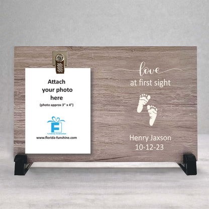 Baby Personalized Picture Frame - Custom Baby Frame | Love At First Sight Keepsake
