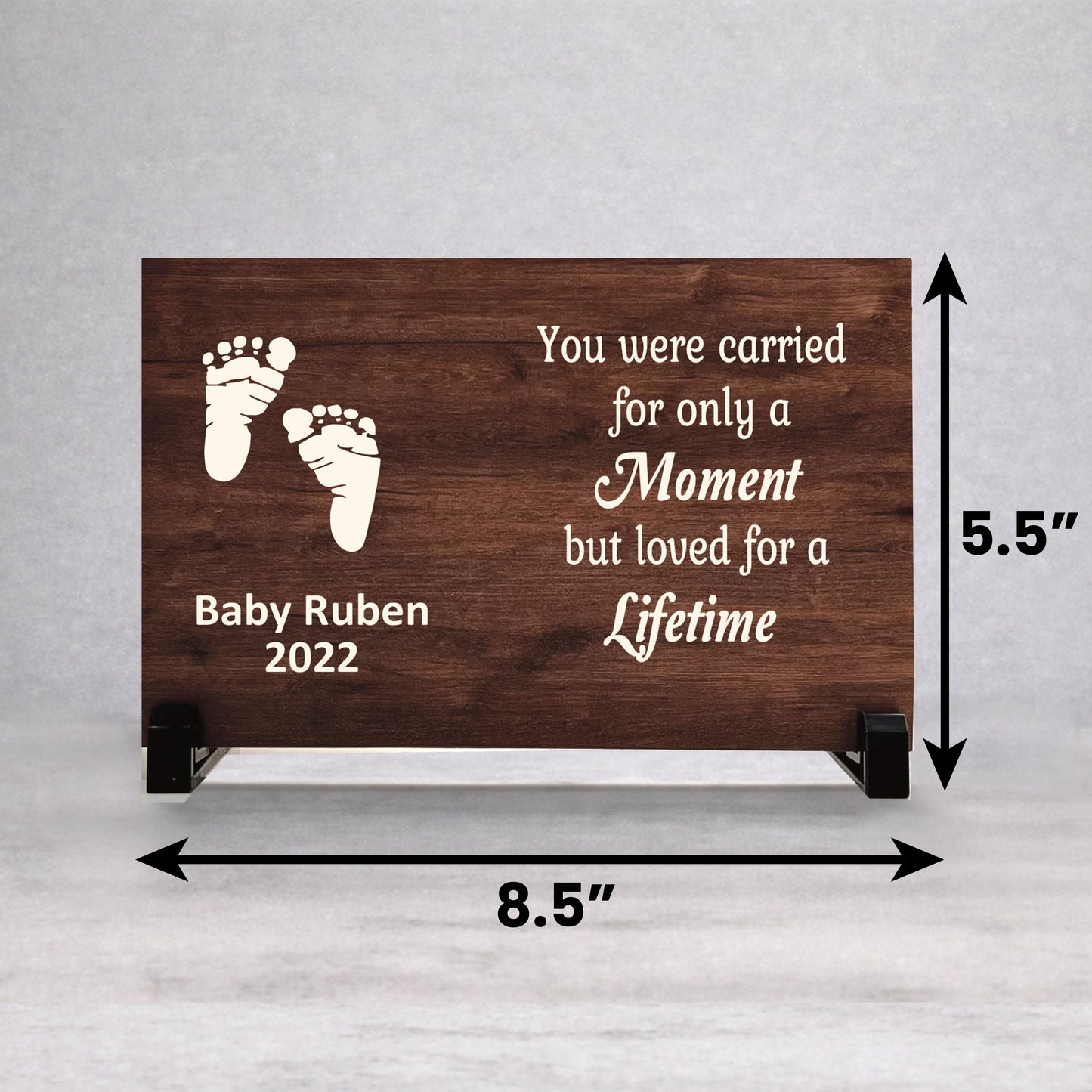 Baby Memorial Gift - Personalized Wood Memorial Plaque for Baby Loss Tribute