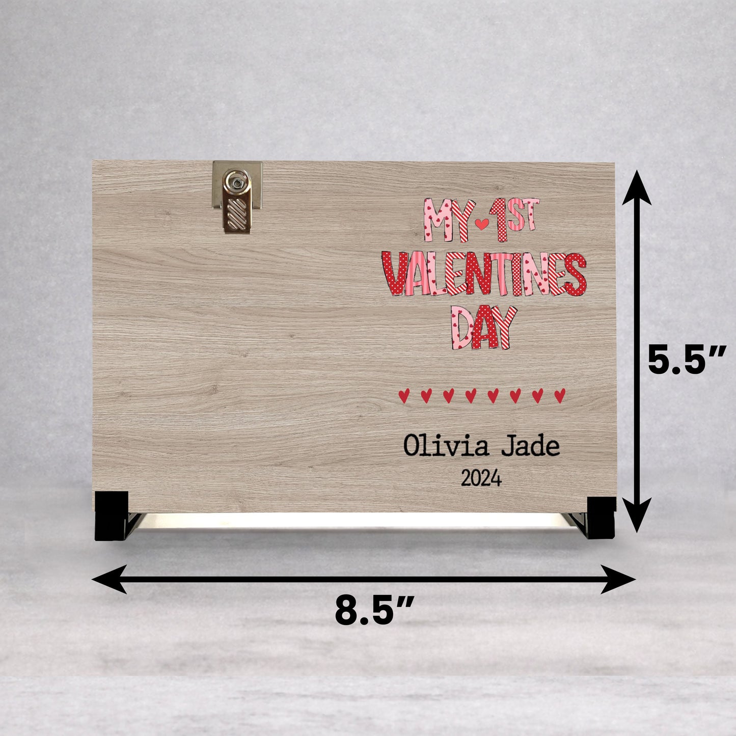 Personalized Valentines Picture Frame - Custom Wood Frame Baby Valentine Gift
