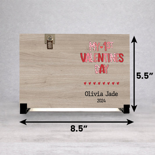Personalized Valentines Picture Frame - Custom Wood Frame Baby Valentine Gift
