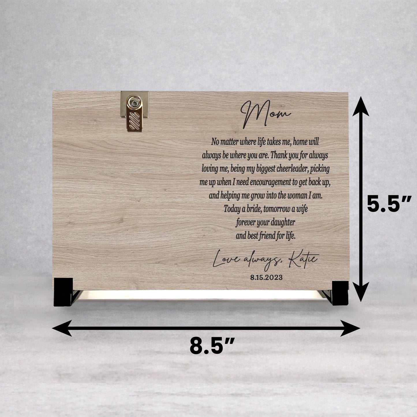 Mother Of The Bride Frame - Personalized Wedding Gift For Mom - Custom Wood Photo Frame