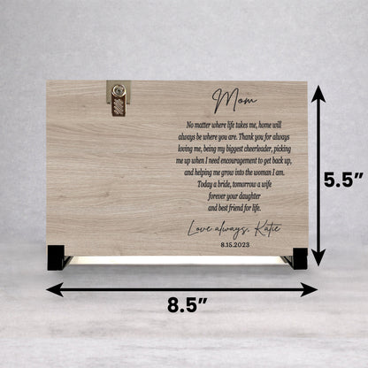 Mother Of The Bride Frame - Personalized Wedding Gift For Mom - Custom Wood Photo Frame