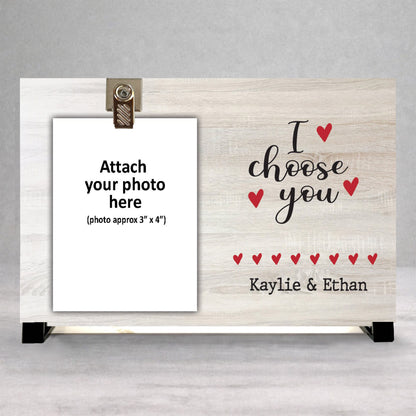 Personalized Wood Frame - Custom Name Photo Frame | Rustic Couple Gift