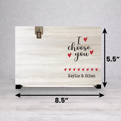 Personalized Wood Frame - Custom Name Photo Frame | Rustic Couple Gift