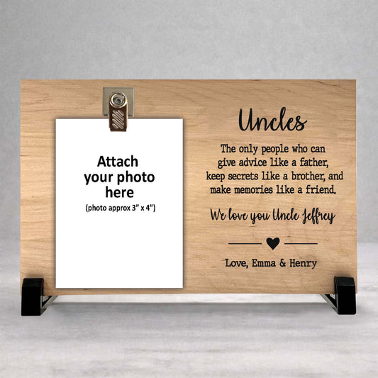 Personalized Uncle Frame - Custom Wood Photo Frame | Unique Gift For Uncle